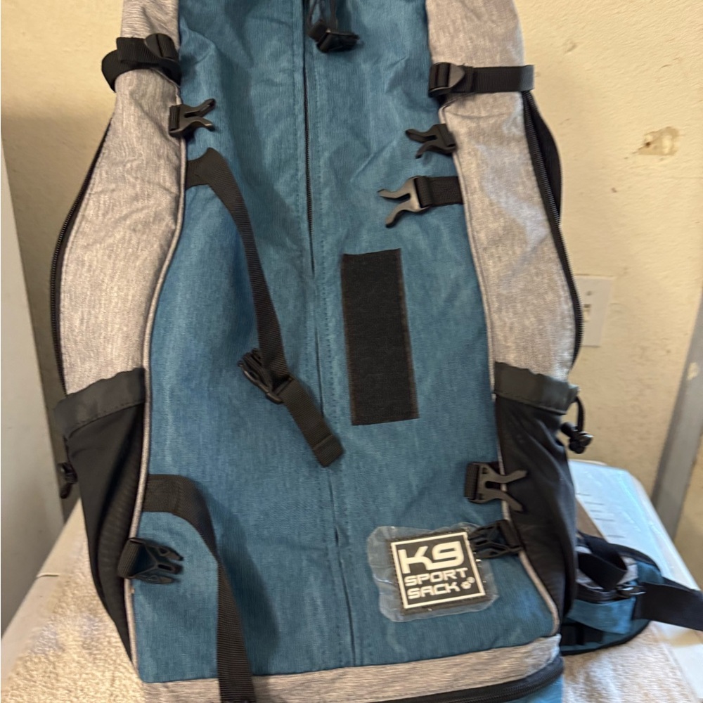 Blue and Gray canine backpack